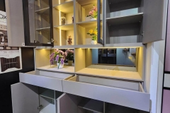 Build-in-display-shoe-storage-cabinet-led-mirror-glass-door
